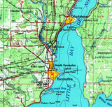 1954 Topo Map of Escanaba Quadrangle Door County Green Bay