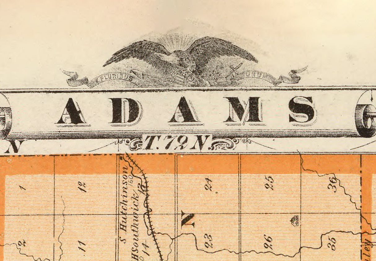 1875 Map of Adams County Iowa