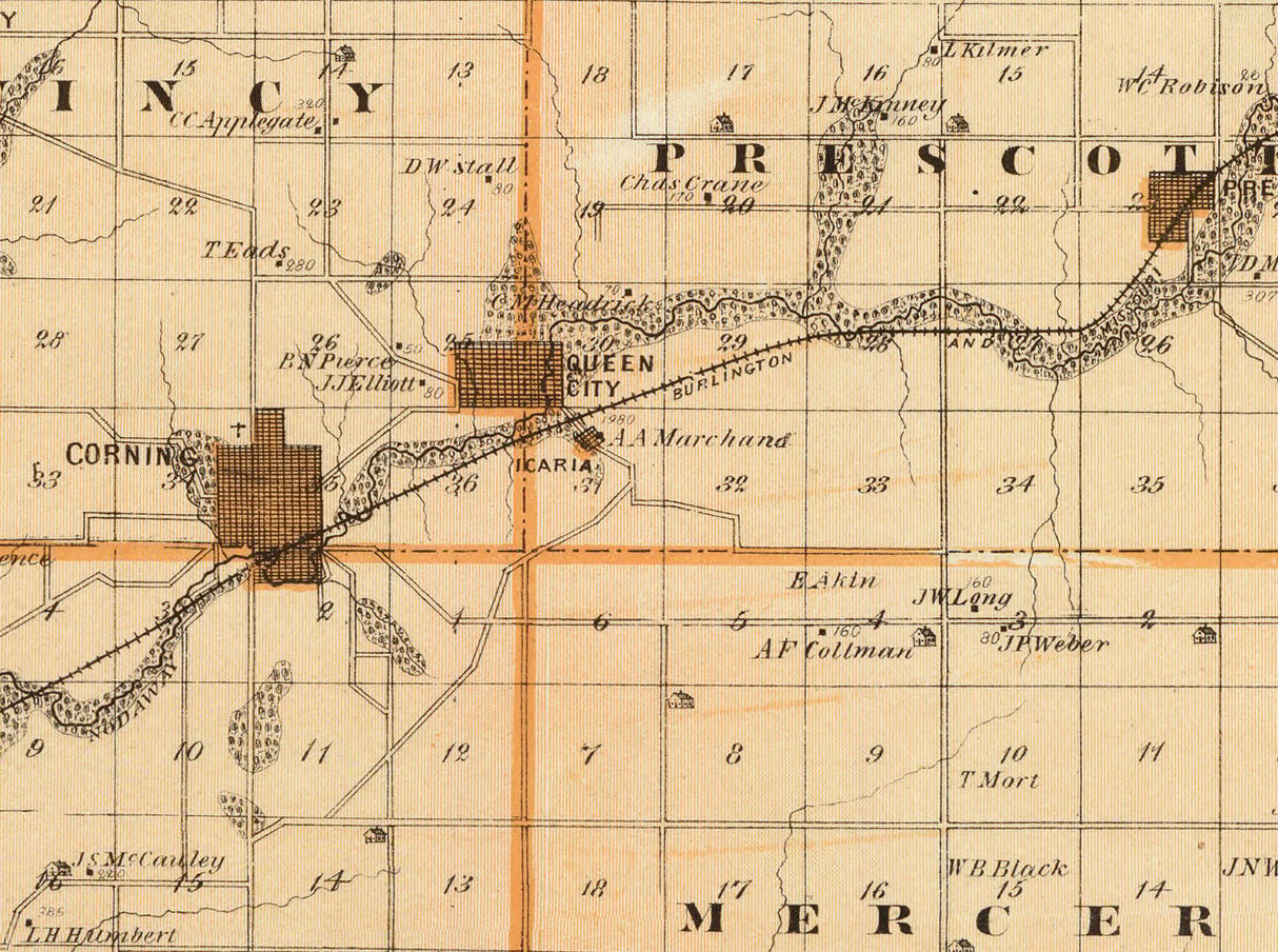 1875 Map of Adams County Iowa