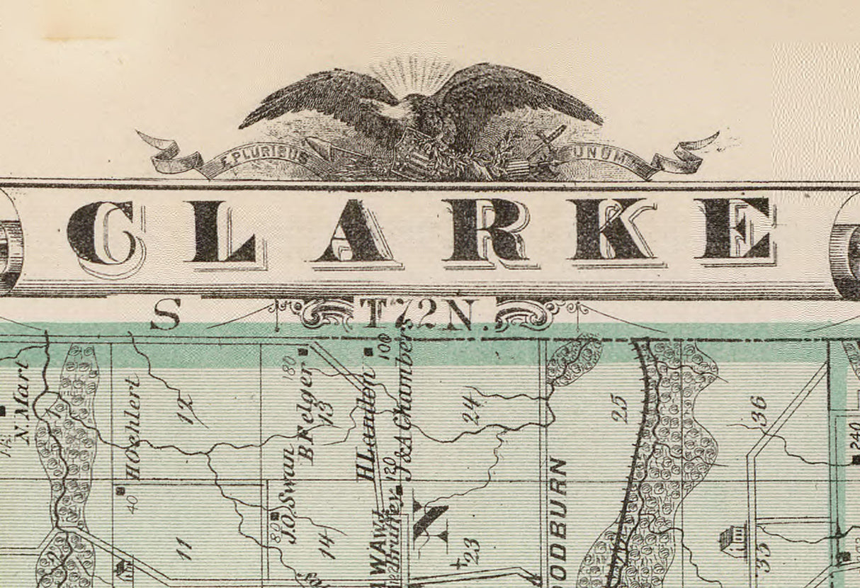 1875 Map of Clarke County Iowa