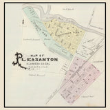 1878 Town Map of Pleasanton Alameda County California