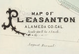 1878 Town Map of Pleasanton Alameda County California