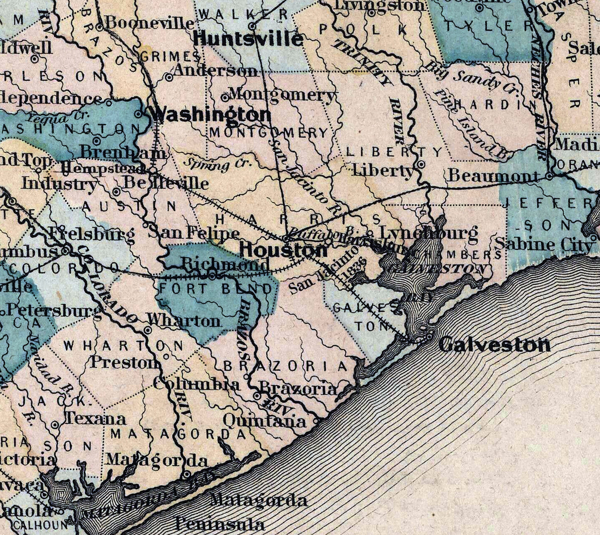 1858 Map of Texas