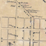 1858 Town Map of Connellsville Fayette County Pa