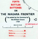 1764 Map of The Niagara Frontier Forts and Battles