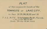 1896 Town Map of Lake City Florida