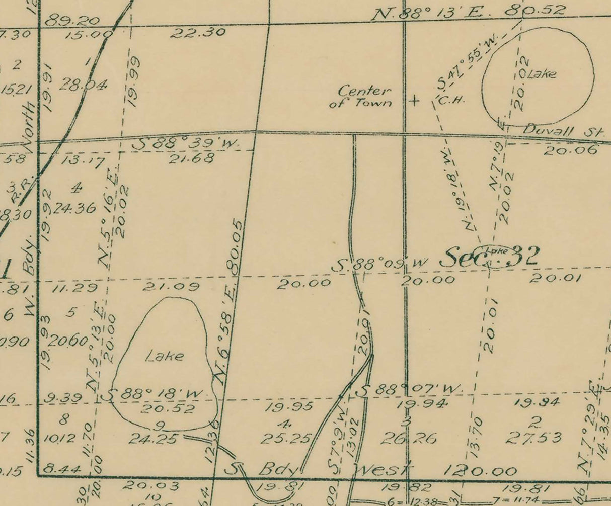 1896 Town Map of Lake City Florida