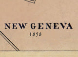 1858 Town Map of New Geneva Fayette County Pa