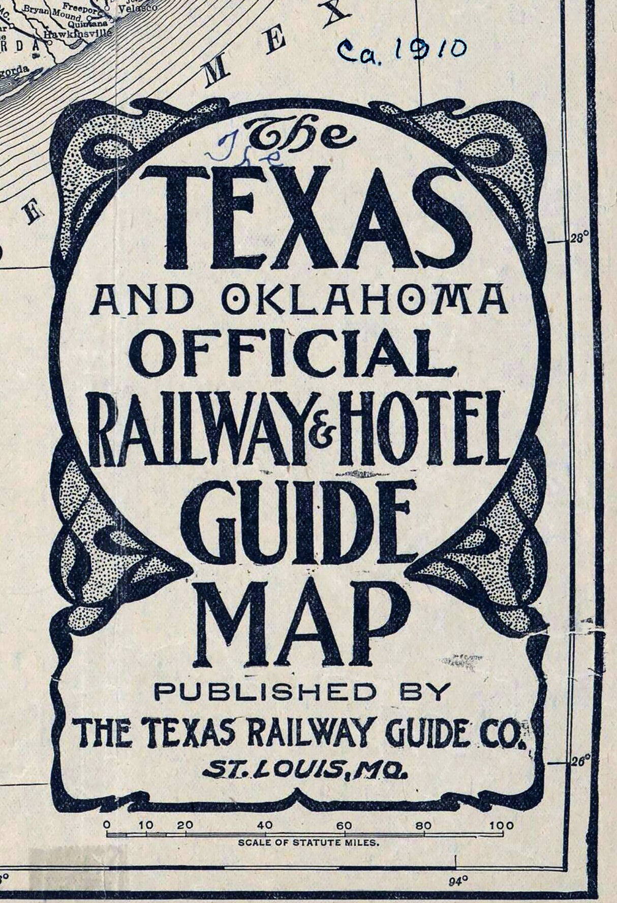 1910 Map of Texas and Oklahoma Railways