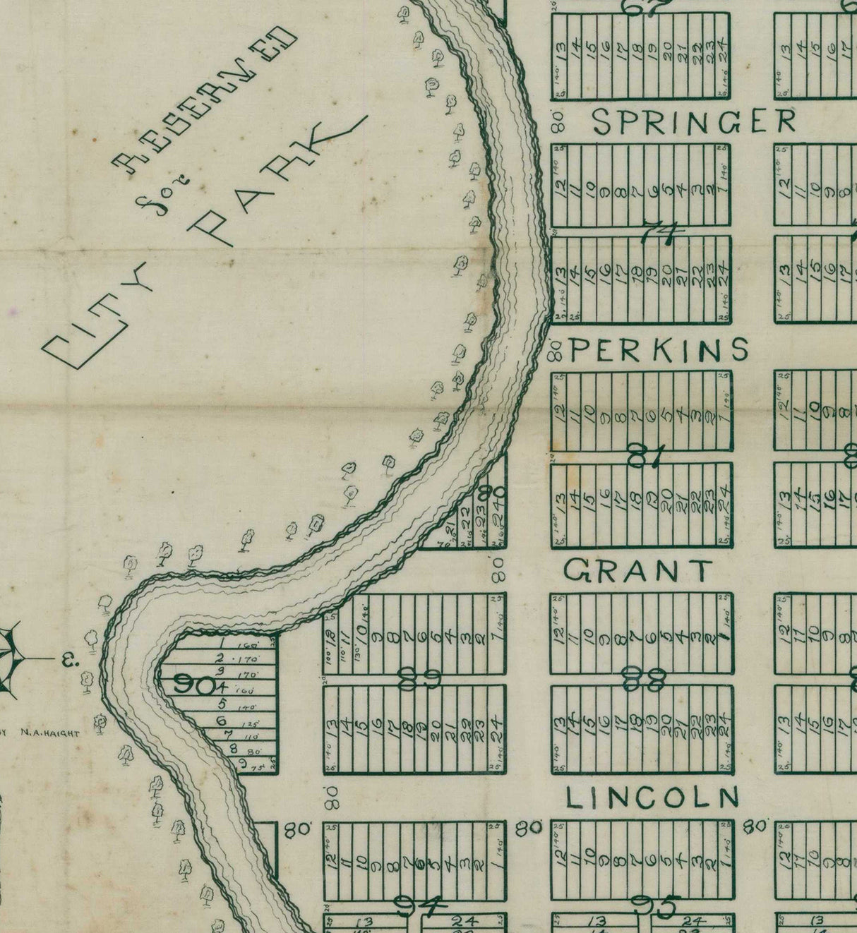 1889 Map of West Guthrie Oklahoma Indian Territory