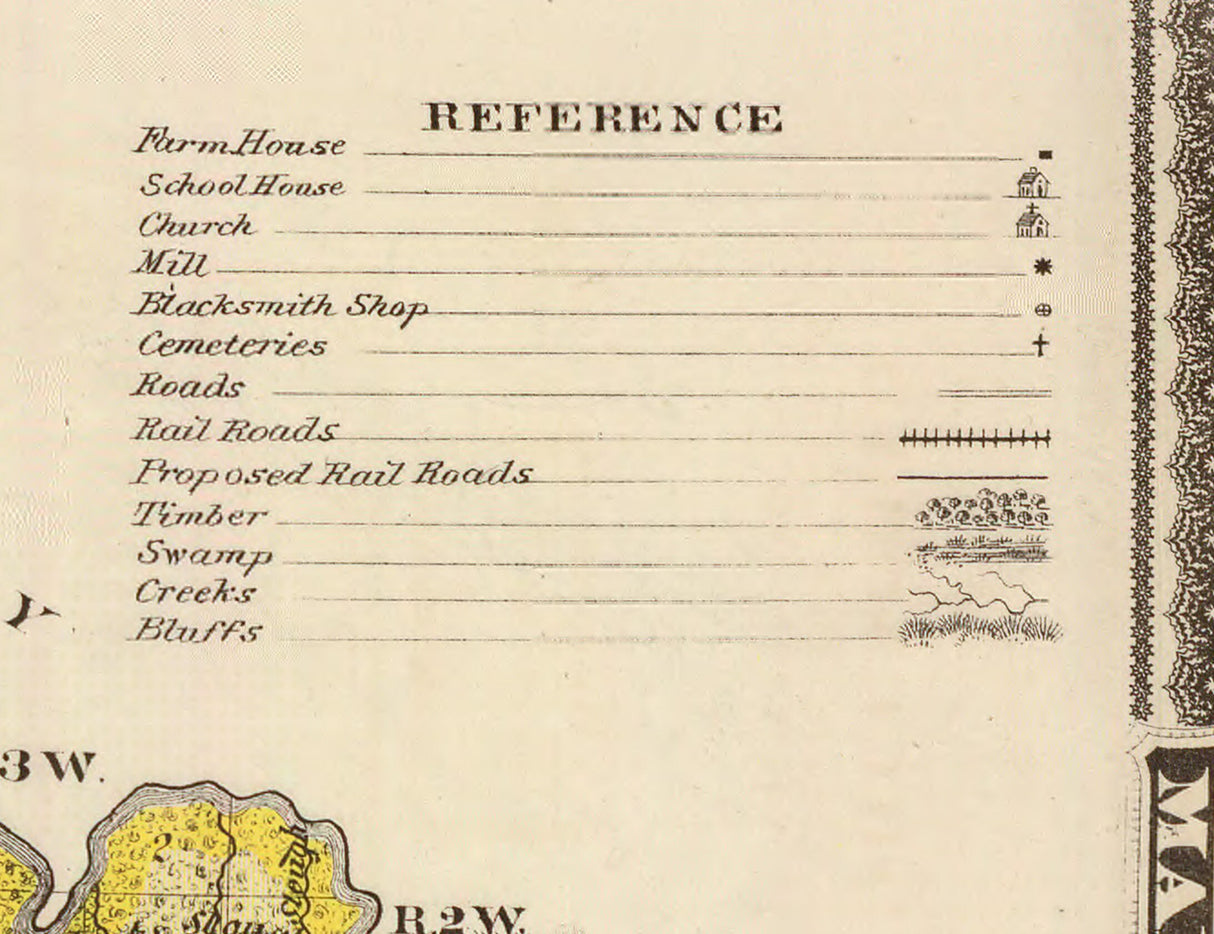 1875 Map of Lee County Iowa