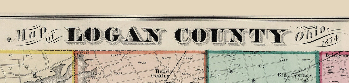1875 Map of Logan County Ohio