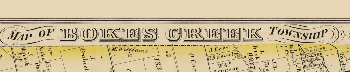 1875 Map of Bokes Creek Township Logan County Ohio