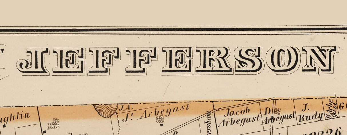 1875 Map of Jefferson Township Logan County Ohio