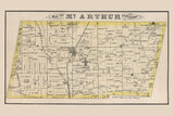 1875 Map of McArthur Township Logan County Ohio