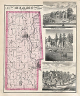 1875 Map of Miami Township Logan County Ohio