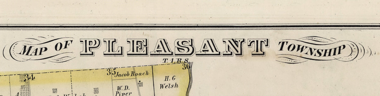 1875 Map of Pleasant Township Logan County Ohio