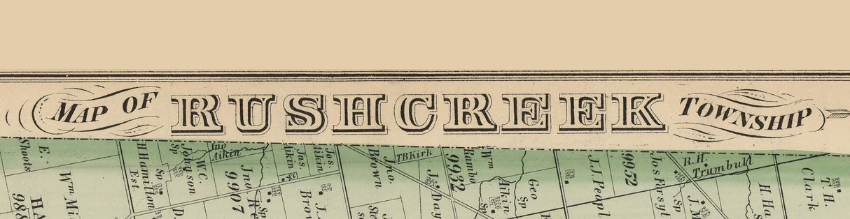 1875 Map of Rush Creek Township Logan County Ohio
