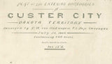 1880 Map of Custer City Dakota Territory
