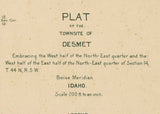 1909 Map of Desmet Idaho