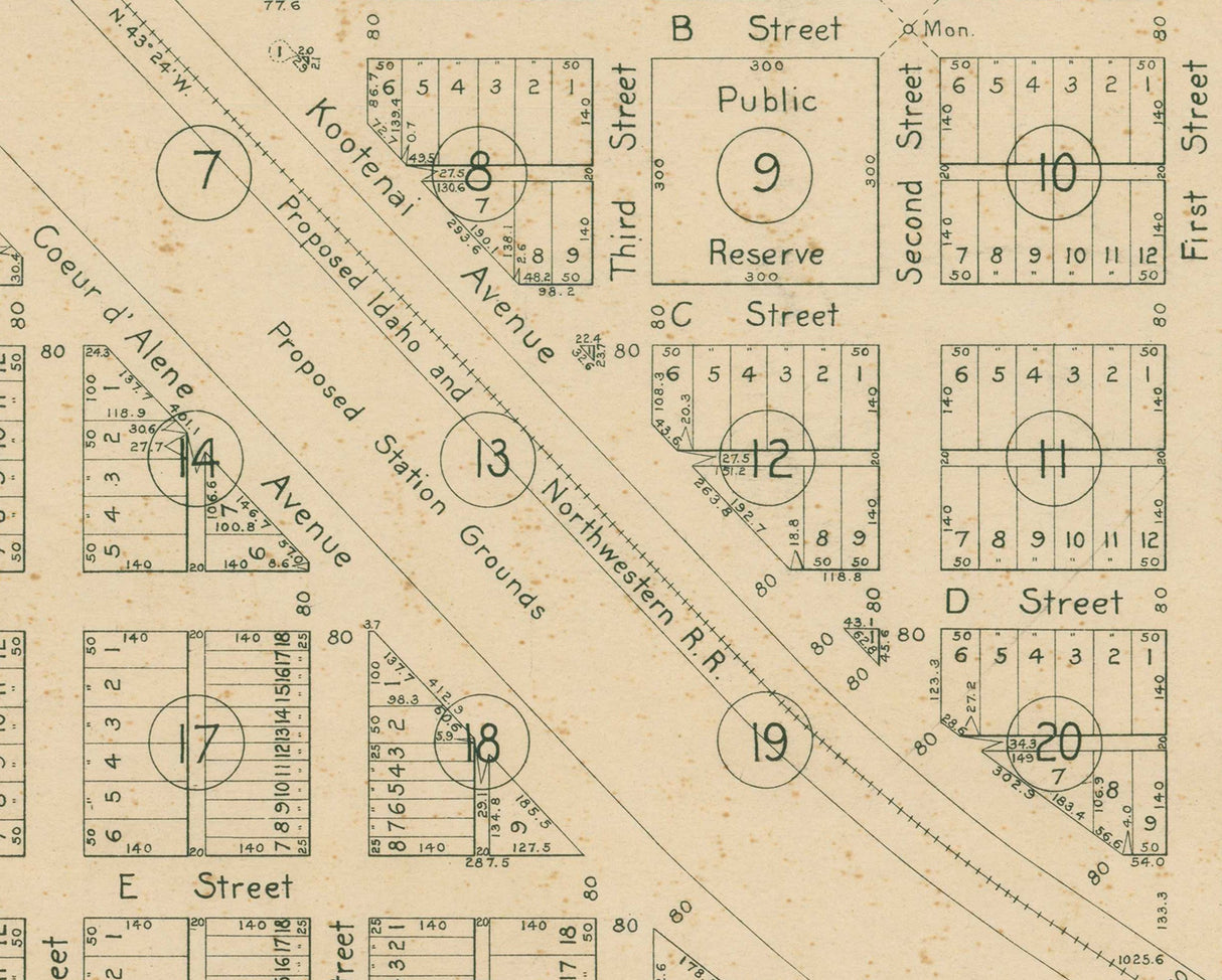 1909 Map of Desmet Idaho