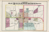 1875 Town Map of Bellefontaine Logan County Ohio