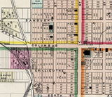 1875 Town Map of Bellefontaine Logan County Ohio