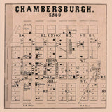 1860 Map of Chambersburgh Pike County Illinois