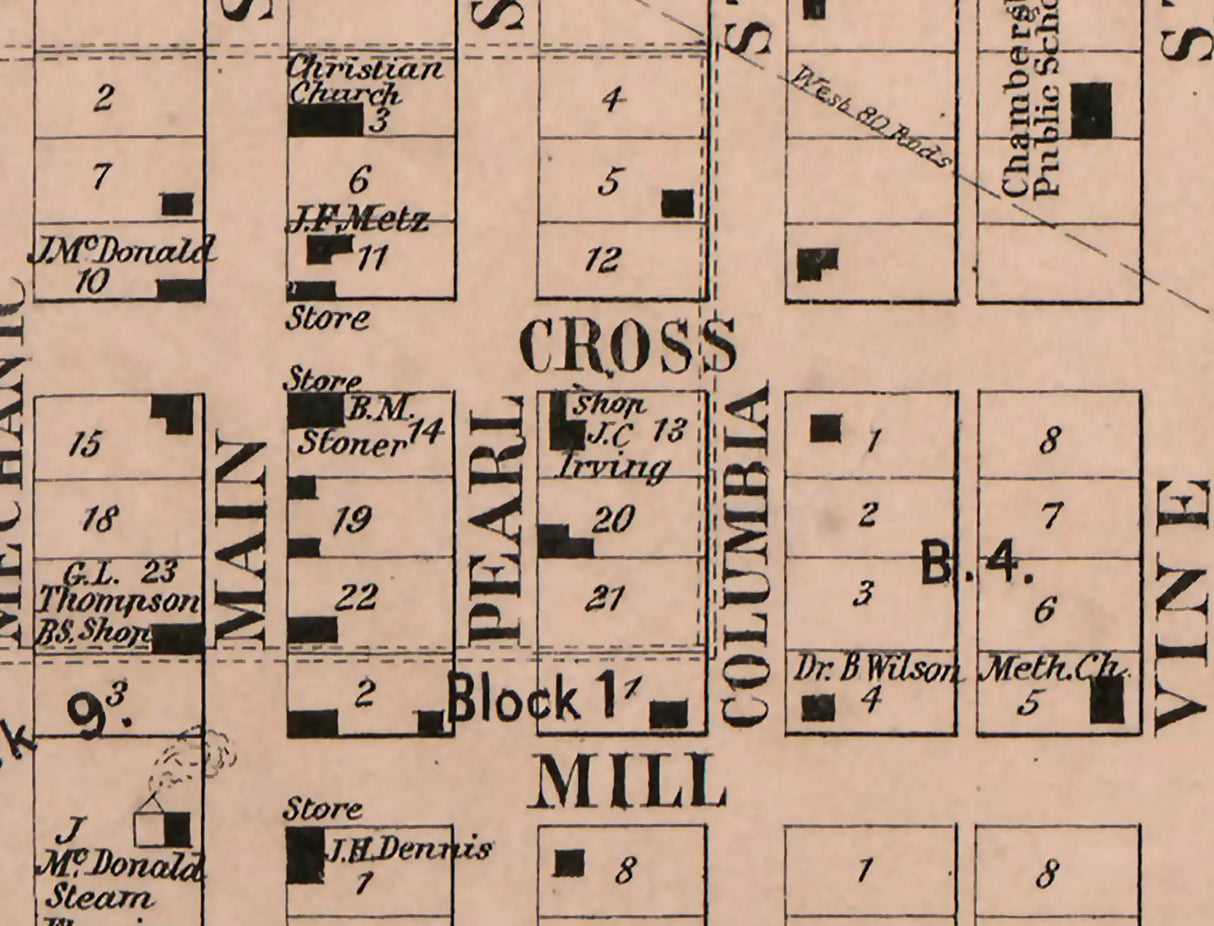 1860 Map of Chambersburgh Pike County Illinois