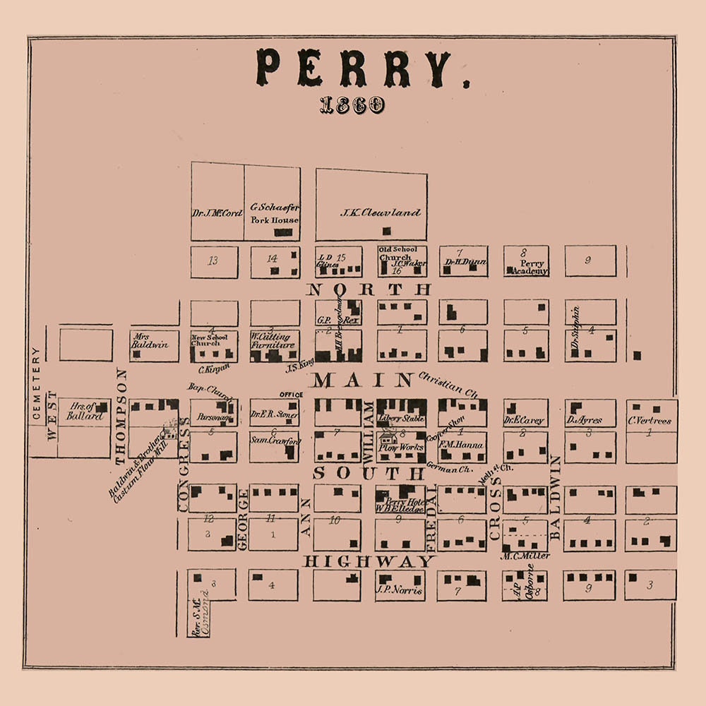 1860 Map of Perry Pike County Illinois