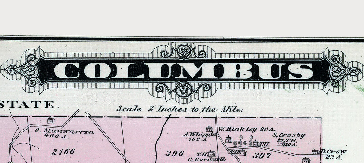 1878 Map of Columbus Township Warren County Pennsylvania