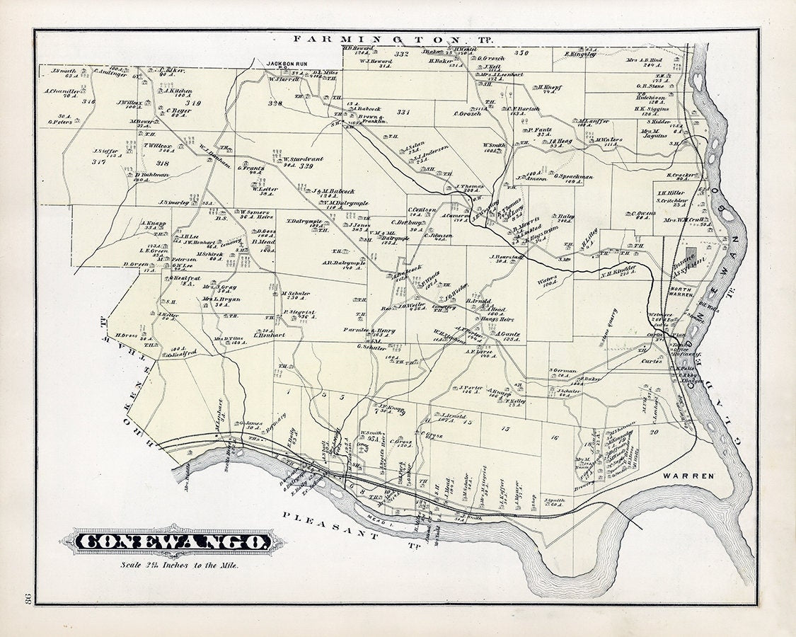 1878 Map of Conewango Township Warren County Pennsylvania
