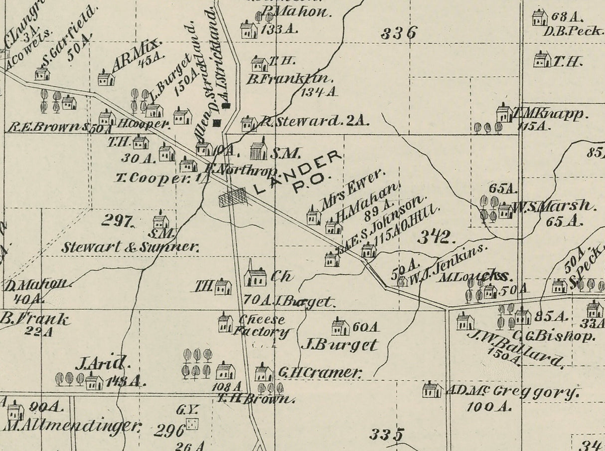 1878 Map of Farmington Township Warren County Pennsylvania