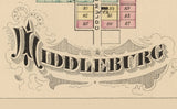 1875 Town Map of Middleburg Logan County Ohio