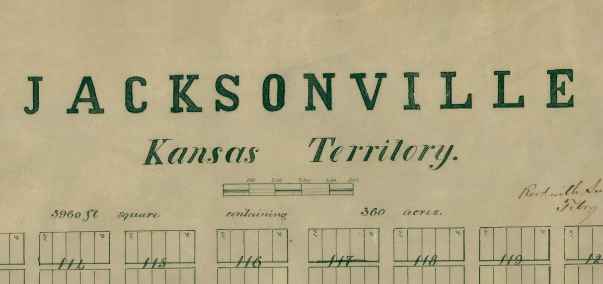 1856 Map of Jacksonville Kansas Territory