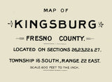 1891 Map of Kingsburg Fresno County California