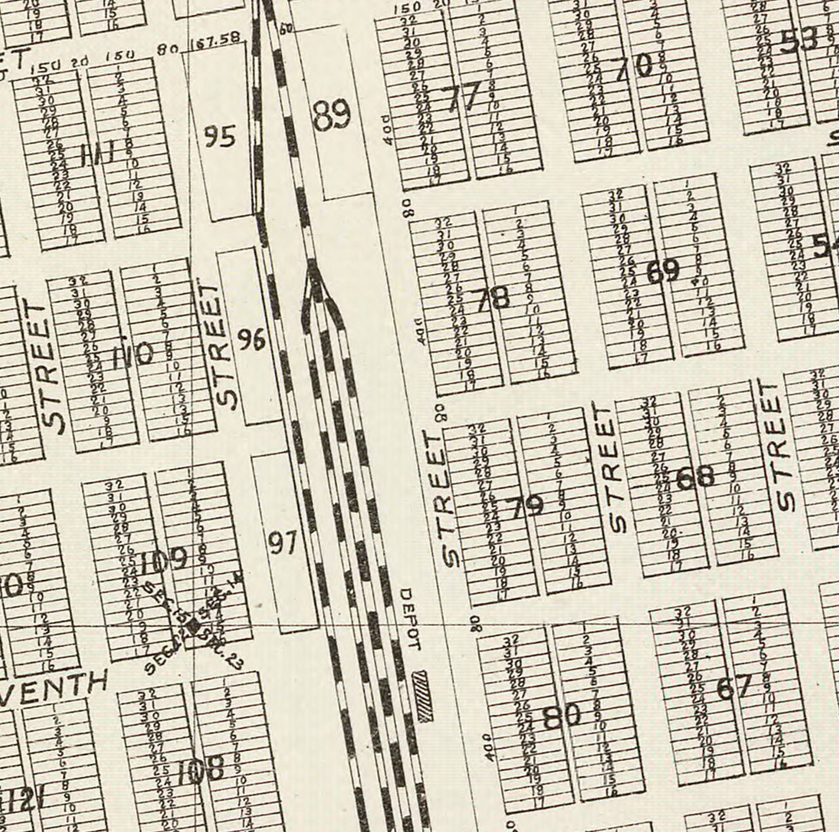 1891 Map of Sanger Fresno County California