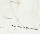 1895 Farm Line Map of Cameron County Texas Boca Chica