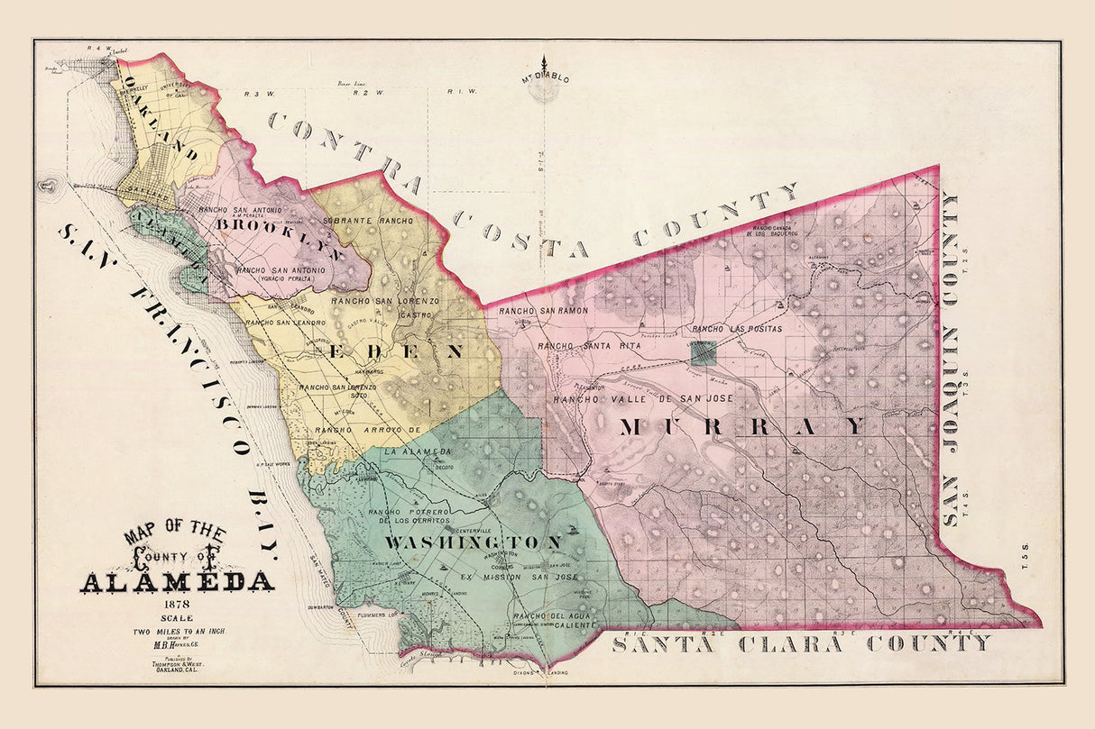 1878 Map of Alameda County California