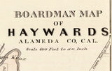 1878 Map of Haywards Alameda County California