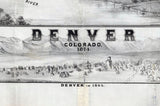 1874 Panoramic Map of Denver Colorado