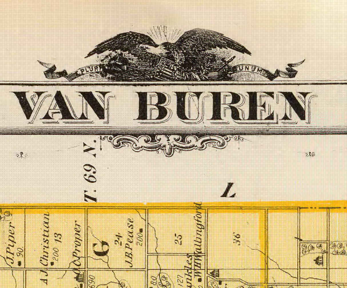 1875 Map of Van Buren County Iowa