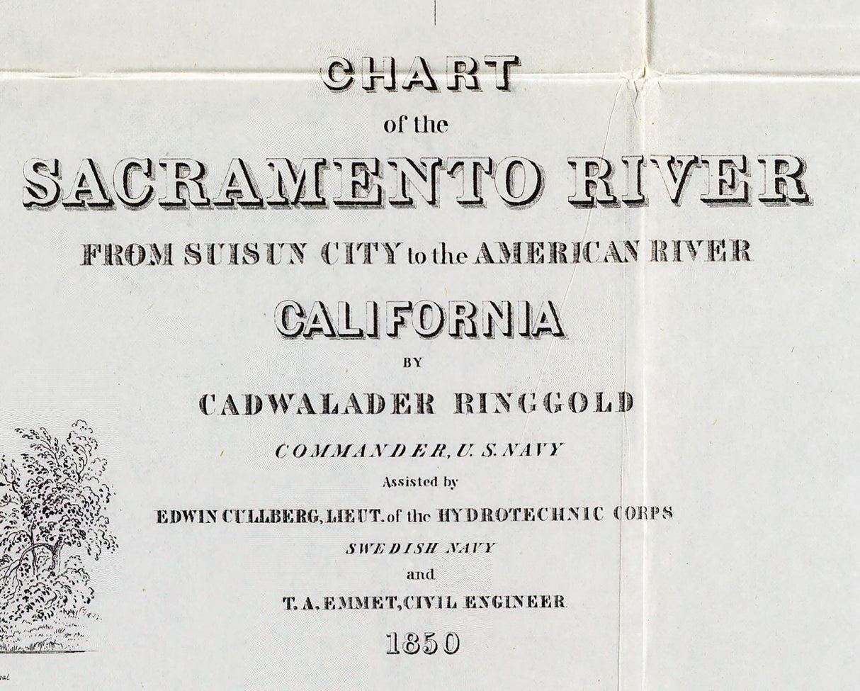 1850 Nautical Chart of the Sacramento River California