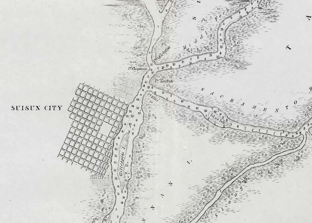 1850 Nautical Chart of the Sacramento River California