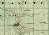 1875 Map of Emmet Palo Alto Kossuth Winnebago and Hancock County Iowa