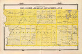 1875 Map of Lyon Osceola Dickinson Sioux Obrien and Clay County Iowa