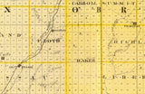 1875 Map of Lyon Osceola Dickinson Sioux Obrien and Clay County Iowa