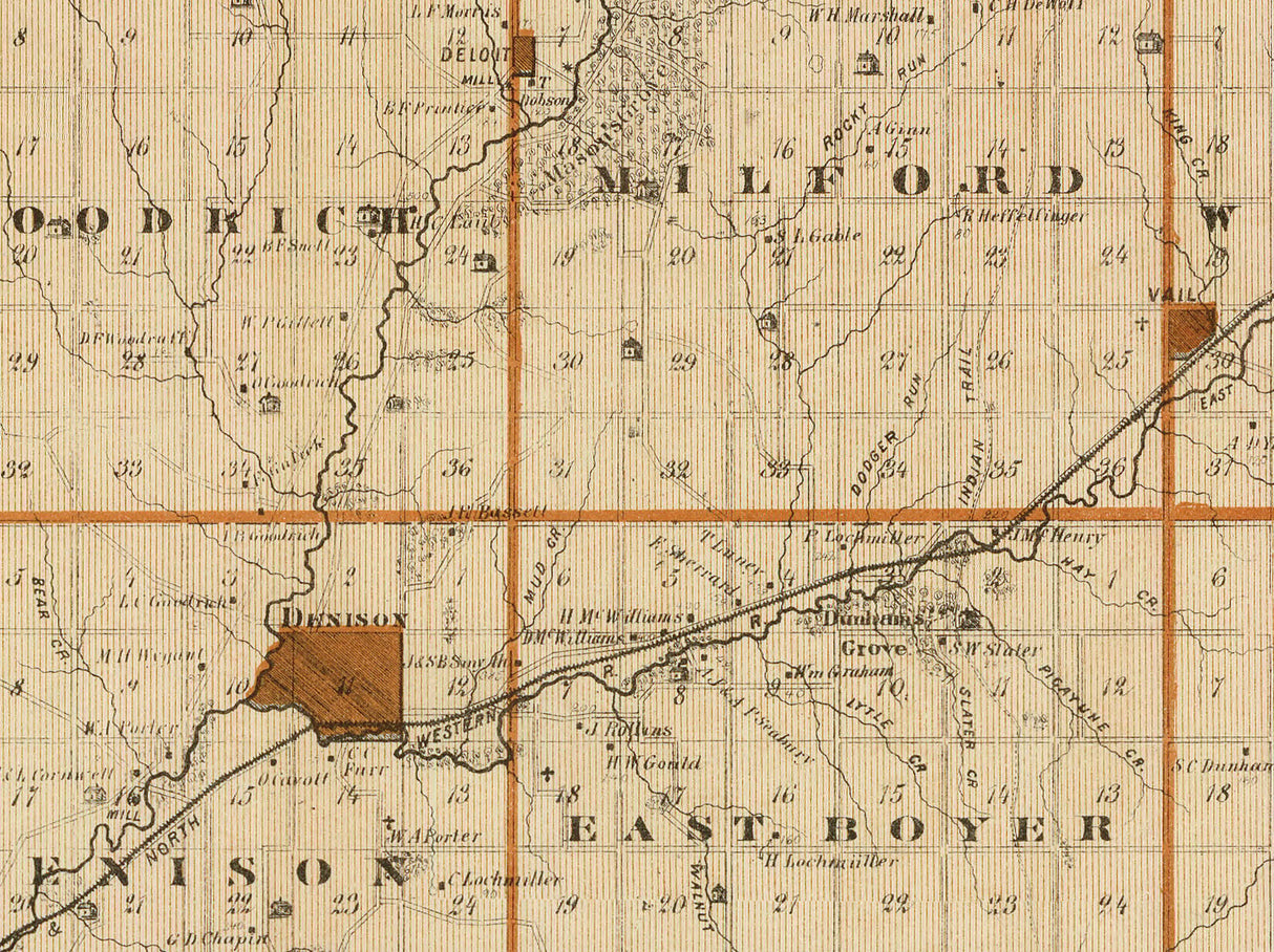 1875 Map of Crawford County Iowa