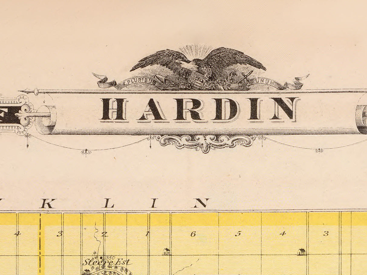 1875 Map of Hardin County Iowa