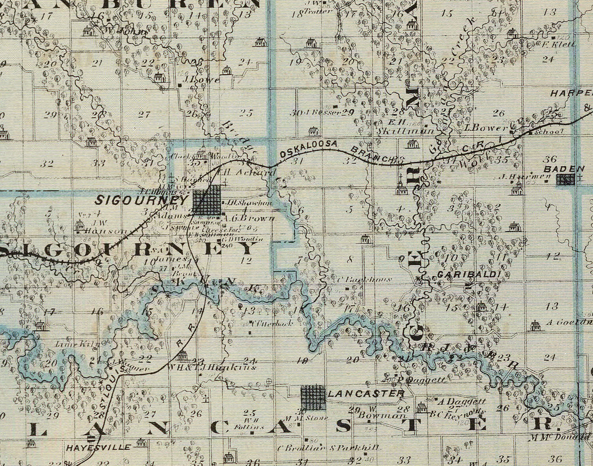 1875 Map of Keokuk County Iowa